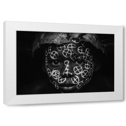 No.101 White Modern Wood Framed Art Print by M, Adirek