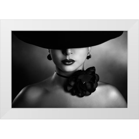 Enigma White Modern Wood Framed Art Print by Tambe, Peppe