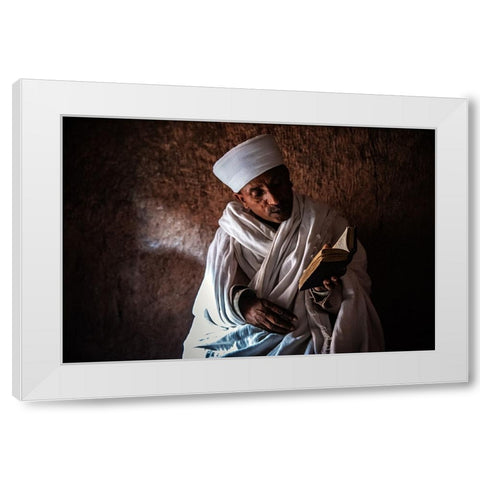 The Scholar White Modern Wood Framed Art Print by Wride, Linda