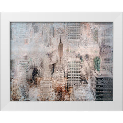 Empire State Of Mind White Modern Wood Framed Art Print by Chiriaco, Carmine