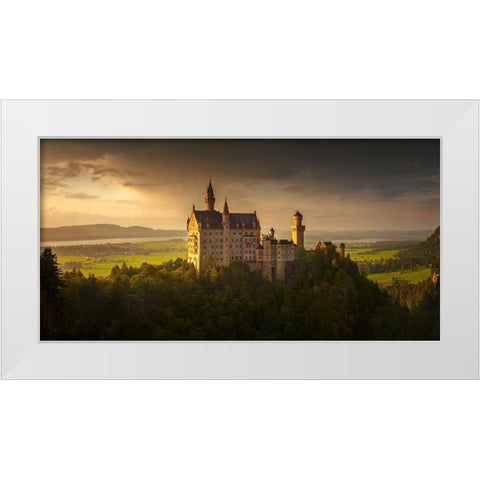 Neuschwanstein White Modern Wood Framed Art Print by Kruczynski, Wojciech