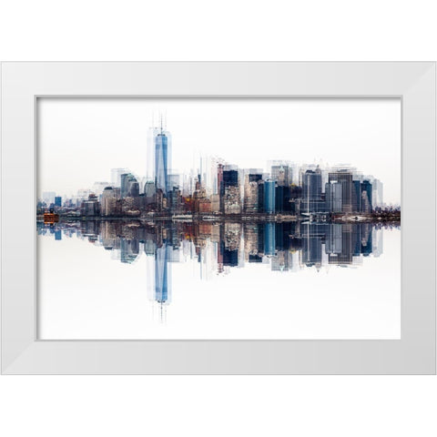 Nyc White Modern Wood Framed Art Print by Pfeiffer, Peter