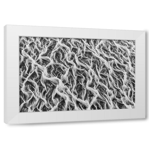 Wide River Shapes White Modern Wood Framed Art Print by Svoboda MQEP, Peter