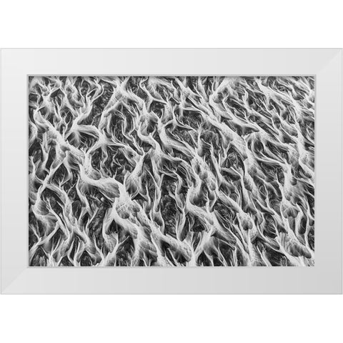 Wide River Shapes White Modern Wood Framed Art Print by Svoboda MQEP, Peter