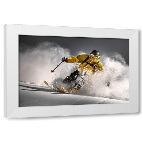 Powder Blast White Modern Wood Framed Art Print by Bertoncelj, Sandi