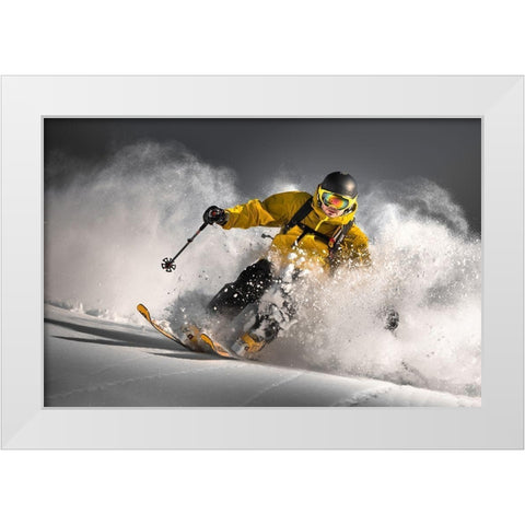 Powder Blast White Modern Wood Framed Art Print by Bertoncelj, Sandi