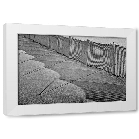 Sand Drift Barrier /3 White Modern Wood Framed Art Print by Ebert, Steffen