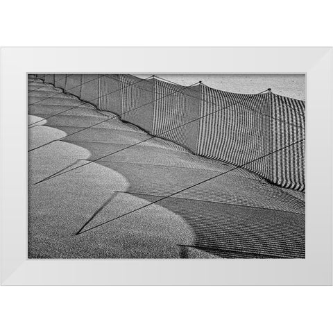 Sand Drift Barrier /3 White Modern Wood Framed Art Print by Ebert, Steffen
