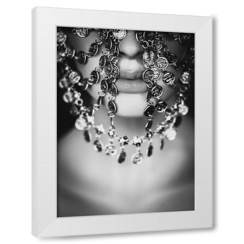 Mystacrieuse White Modern Wood Framed Art Print by Cherkaoui, Fatima