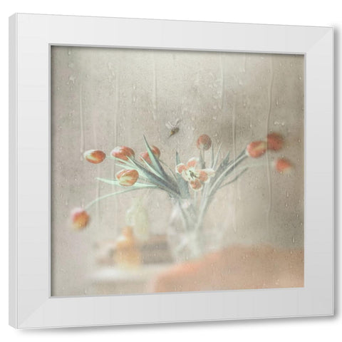 Unexpected Rain White Modern Wood Framed Art Print by Devos, Delphine