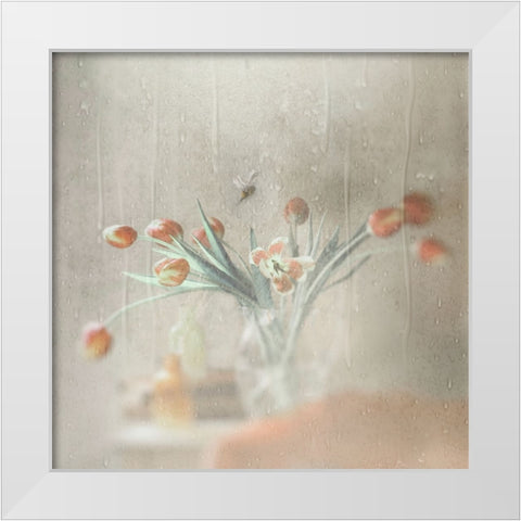 Unexpected Rain White Modern Wood Framed Art Print by Devos, Delphine