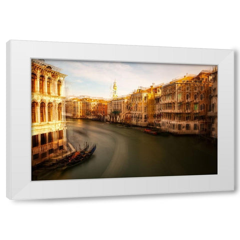Venezia # 4 White Modern Wood Framed Art Print by Della Latta, Massimo