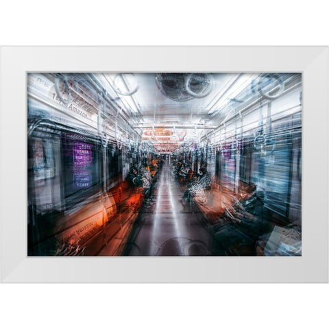 The Passengers White Modern Wood Framed Art Print by Chiriaco, Carmine