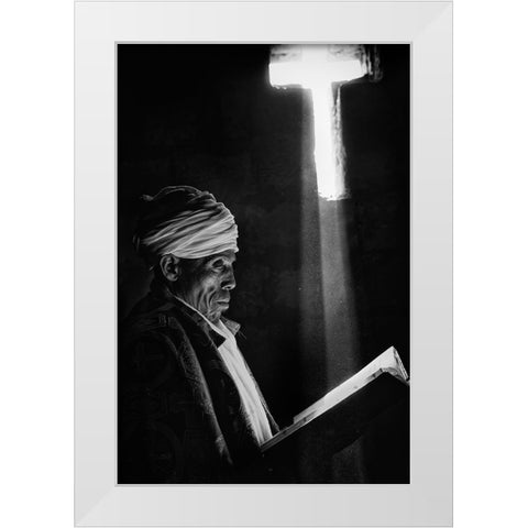 The Holy Book White Modern Wood Framed Art Print by Cavalli, Giovanni
