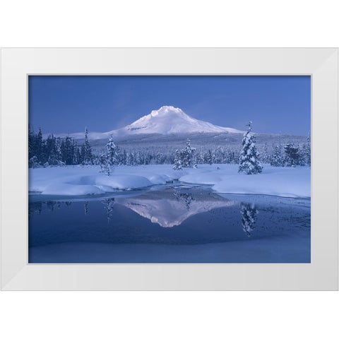 Silence White Modern Wood Framed Art Print by Macua, Gerald