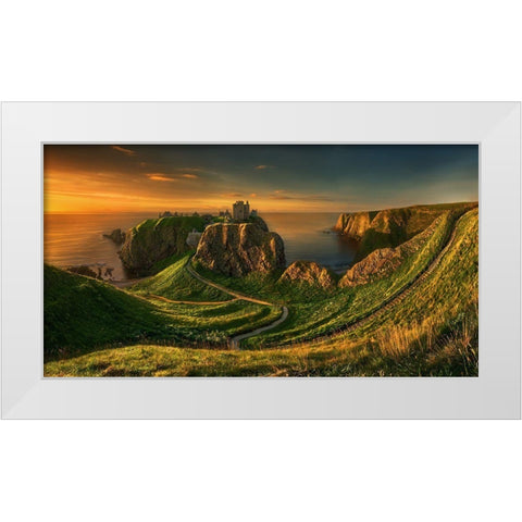 Dunnottar... White Modern Wood Framed Art Print by Browko, Krzysztof