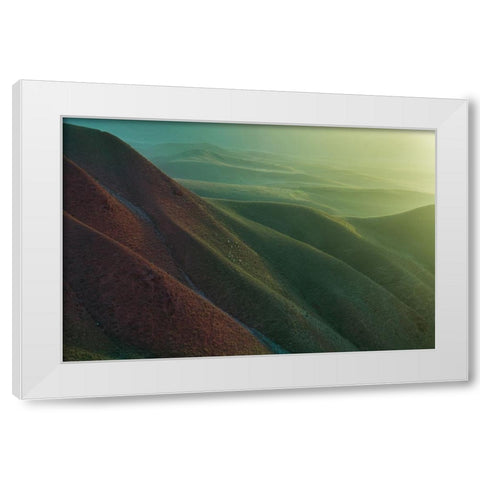 Natural Grassland White Modern Wood Framed Art Print by Simoon