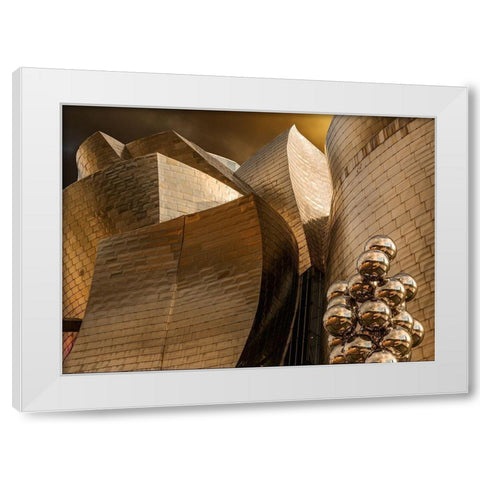 Reflections On Spheres (Serie Guggenheim Bilbao) White Modern Wood Framed Art Print by Domont, Jois