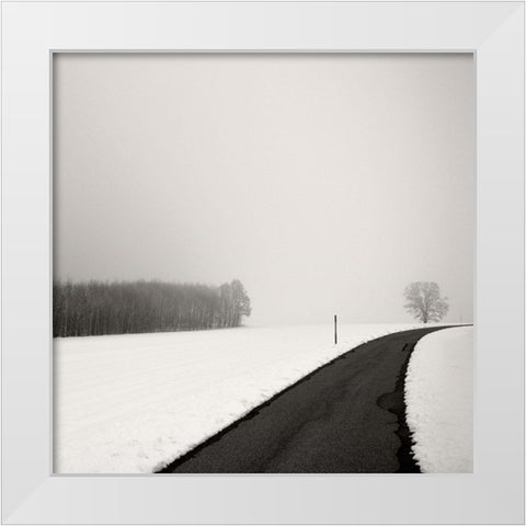 Curve In Snow White Modern Wood Framed Art Print by Weisbek, Lena