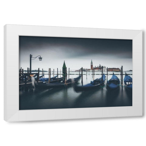 Floating On A Dream White Modern Wood Framed Art Print by Behzad, Majid