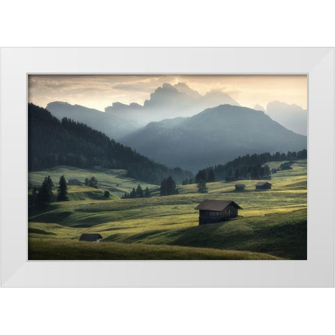 Seiser Alm White Modern Wood Framed Art Print by Nowak, Zbyszek