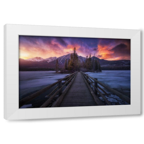 Pyramid Lake White Modern Wood Framed Art Print by F. Turienzo, Carlos