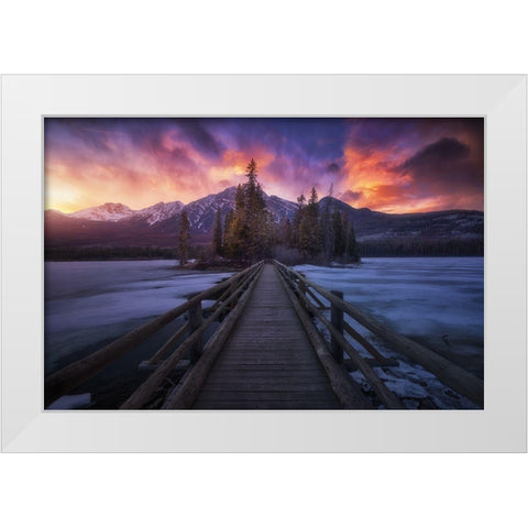 Pyramid Lake White Modern Wood Framed Art Print by F. Turienzo, Carlos