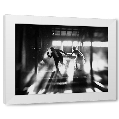 Runaway Bride White Modern Wood Framed Art Print by Kisworo, Sebastian