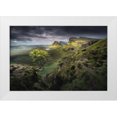 Quiraing White Modern Wood Framed Art Print by Nienartowicz, Karol