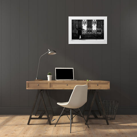 On Circles White Modern Wood Framed Art Print by Abrantes, Paulo