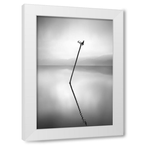 Waiting For The Sun White Modern Wood Framed Art Print by Digalakis, George