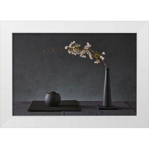 Prunus Avium White Modern Wood Framed Art Print by Verot, Christophe
