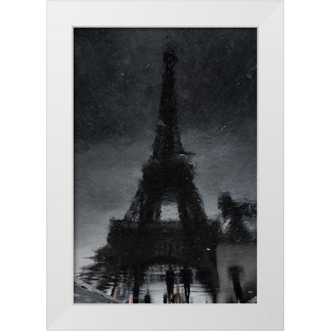 Rain In Paris White Modern Wood Framed Art Print by Weber, Roland