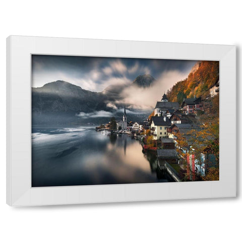 Hallstatt White Modern Wood Framed Art Print by Nienartowicz, Karol