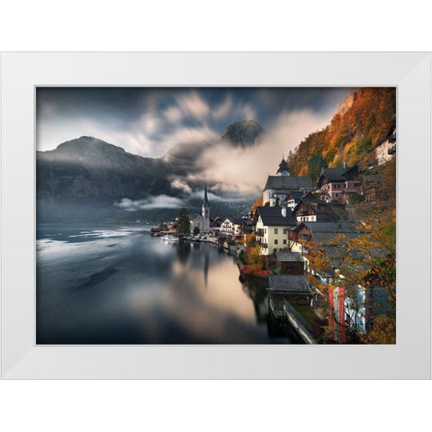 Hallstatt White Modern Wood Framed Art Print by Nienartowicz, Karol