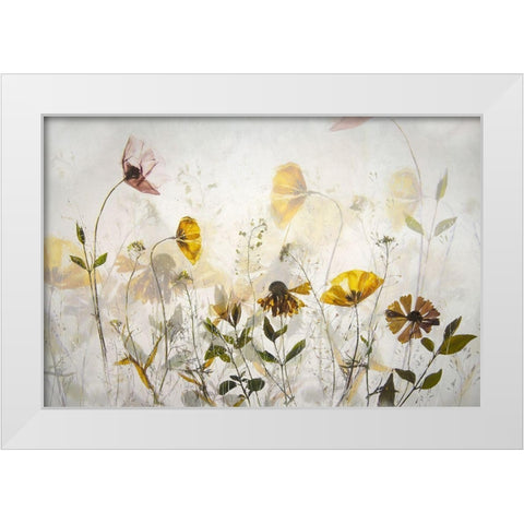 Flower Party White Modern Wood Framed Art Print by Talen, Nel