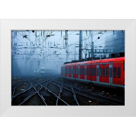 Railroads White Modern Wood Framed Art Print by Buss, Alexander