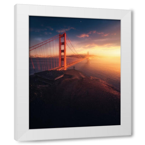 On The Edge White Modern Wood Framed Art Print by George, David