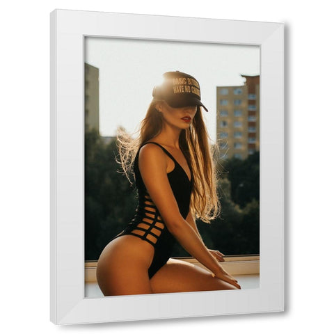 Summer In The City [Paula M] White Modern Wood Framed Art Print by Krystynek MQEP, Martin