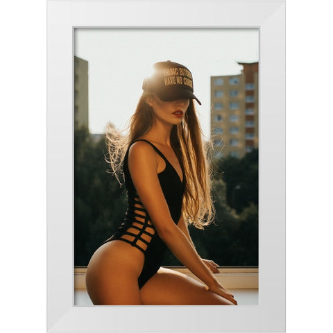 Summer In The City [Paula M] White Modern Wood Framed Art Print by Krystynek MQEP, Martin