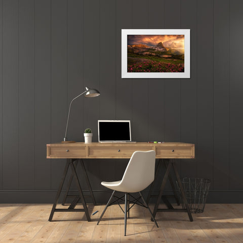 Sunstorm White Modern Wood Framed Art Print by Dyar, Ryan