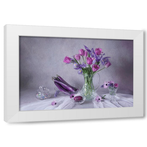Violet Delight White Modern Wood Framed Art Print by Jacobs, Lydia