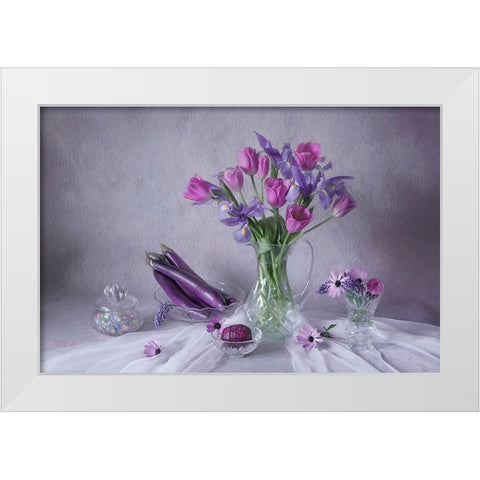 Violet Delight White Modern Wood Framed Art Print by Jacobs, Lydia