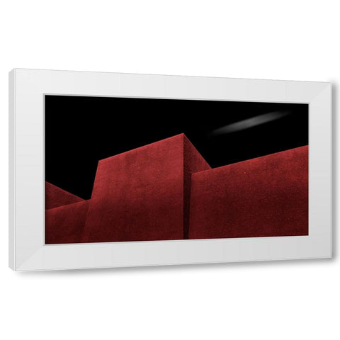 Red Wall White Modern Wood Framed Art Print by Almasri, Muhammad