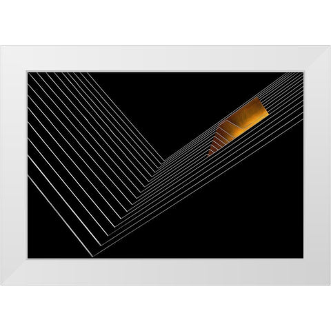 The Window And The Mirror White Modern Wood Framed Art Print by Claes, Gilbert