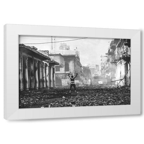 Resilience White Modern Wood Framed Art Print by Gabriel99