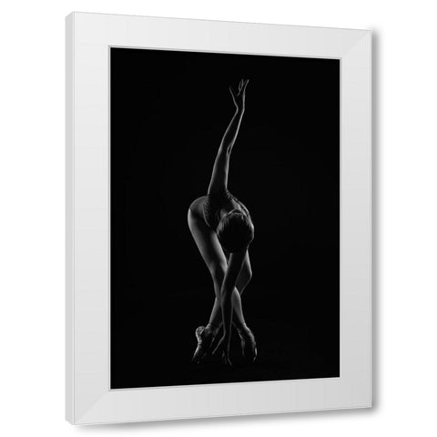 String White Modern Wood Framed Art Print by Alexandr