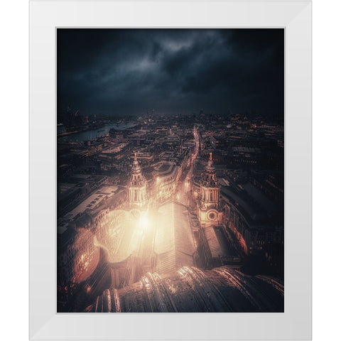 A Light In Darkness White Modern Wood Framed Art Print by George, David