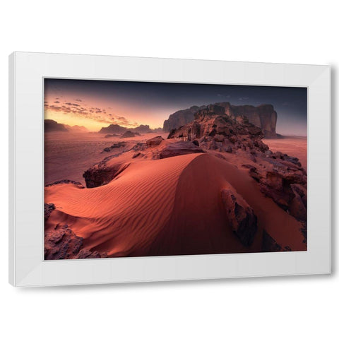 Red Sand Dune White Modern Wood Framed Art Print by Nienartowicz, Karol