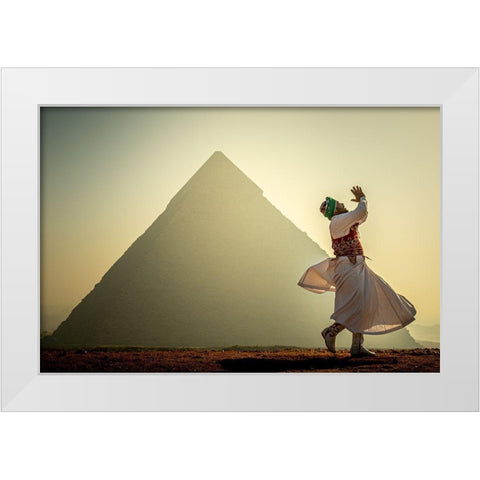 The Prayer Of Light White Modern Wood Framed Art Print by Khataw, Ali